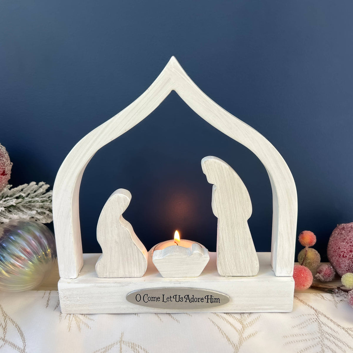 O Come Let Us Adore Him Candle Holder