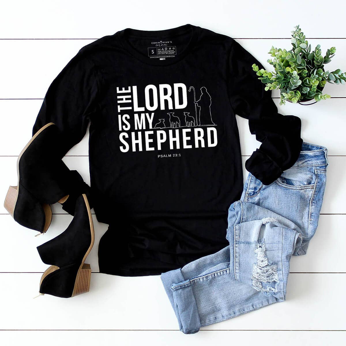 The Lord Is My Shepherd Bible Verse Long Sleeve