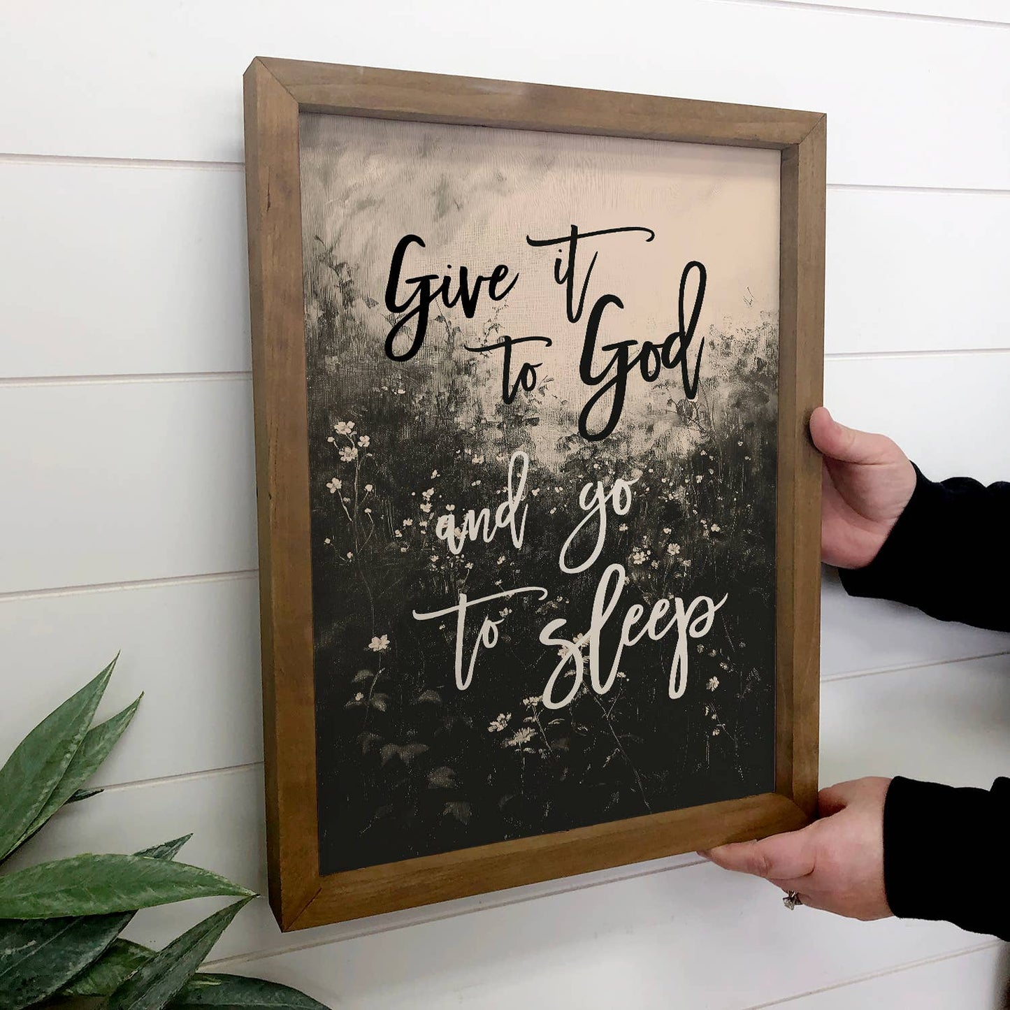 Give It to God & God to Sleep - Inspirational Word Canvas