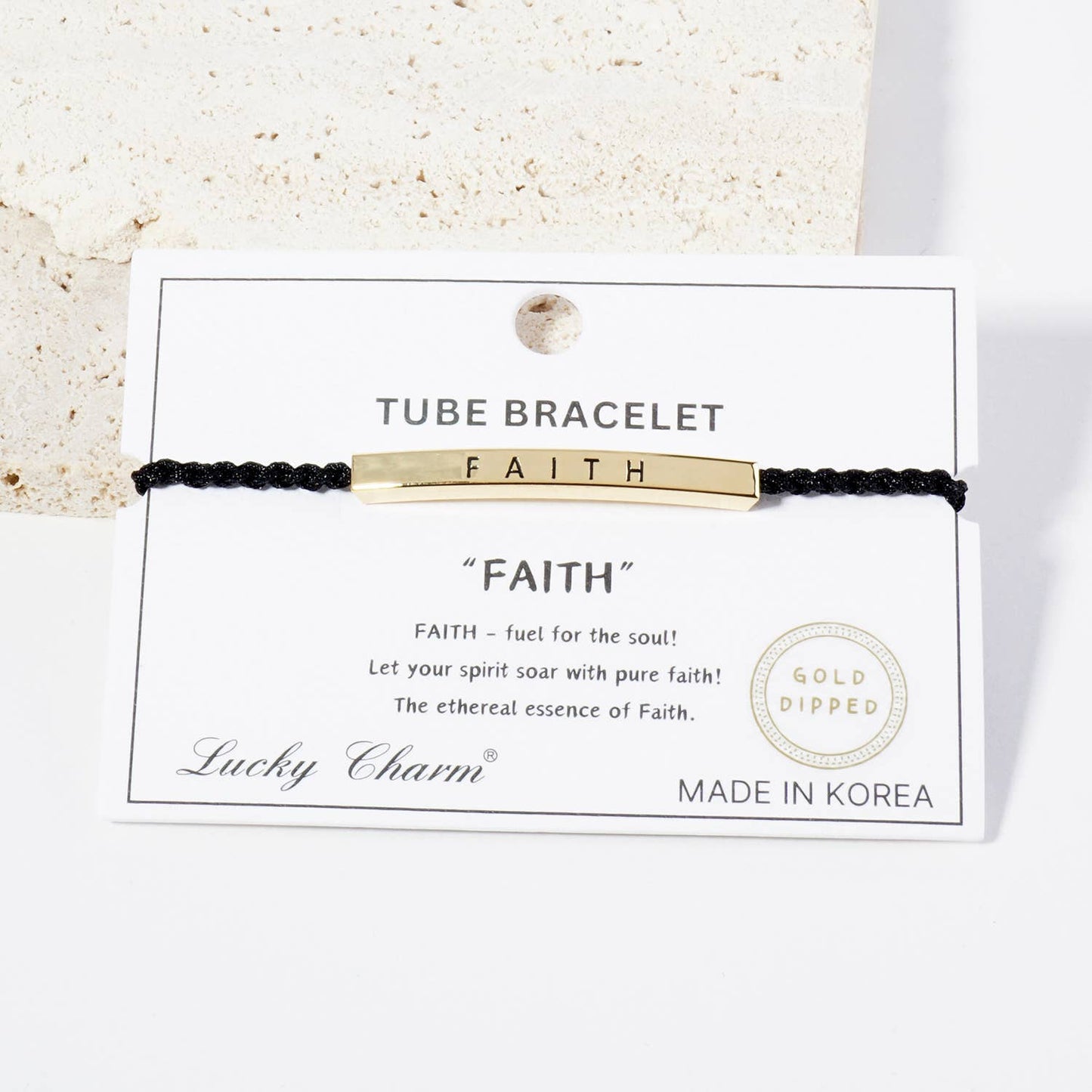 Inspirational Messages "Faith" Tube Bar Bracelet