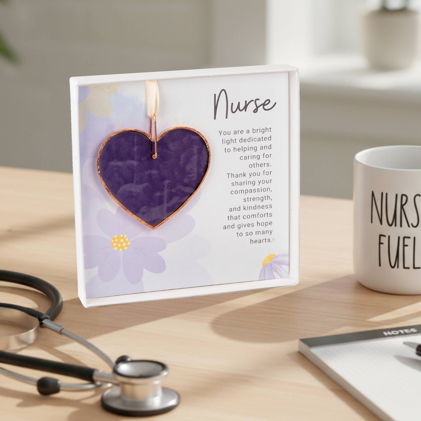 Nurse Keepsake Gift – Handmade Stained Glass Heart 40467