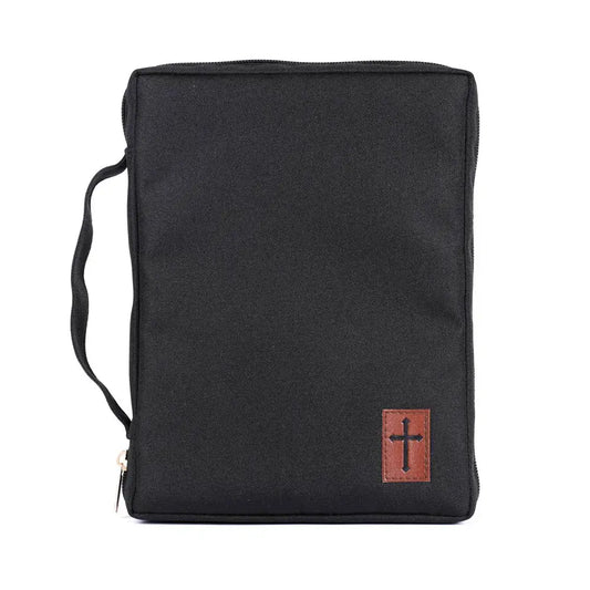 Canvas Bible Cover - Cross Patch - M