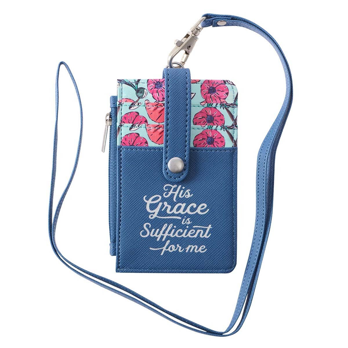 His Grace is Sufficient Faux Leather ID Card Holder