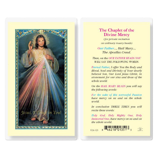 Holy Card - Laminated - Chaplet Of Divine Mercy