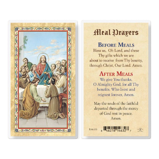 Holy Card - Laminated - Meal Prayers - The Last Supper
