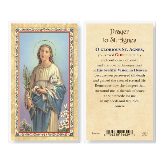 Holy Card - Laminated - Agnes (fancy)