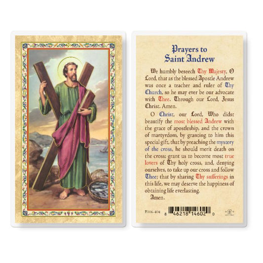 Holy Card - Laminated - Andrew (fancy)