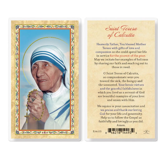 Holy Card - Laminated - Teresa Of Calcutta