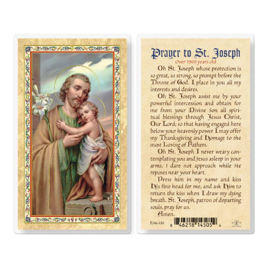 Holy Card - Laminated - St Joseph Prayer To 1900 Year