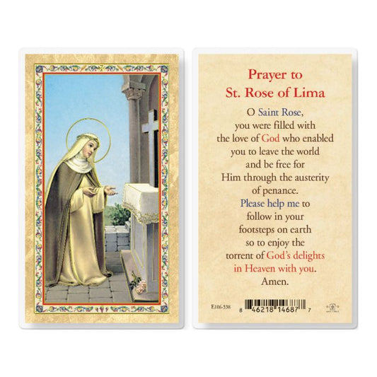 Holy Card - Laminated - Rose Of Lima