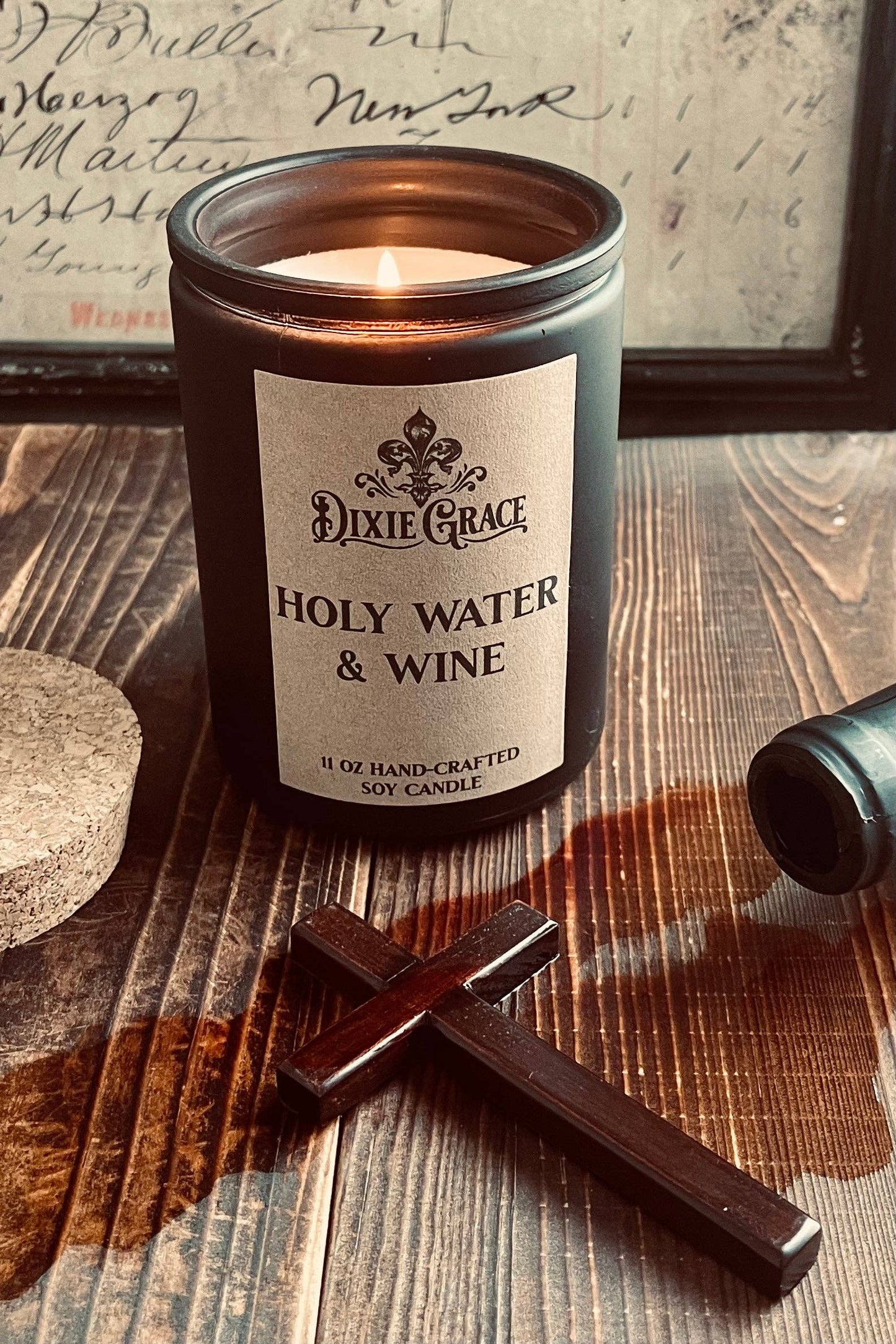 Holy Water & Wine - 11 oz Glass Candle - Cotton Wick