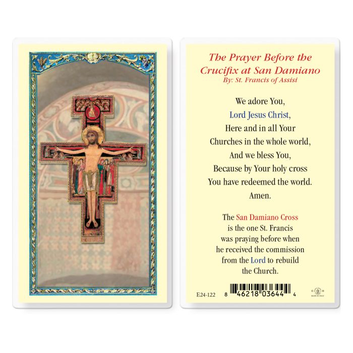 Holy Card - Laminated - Crucifix at San Damiano