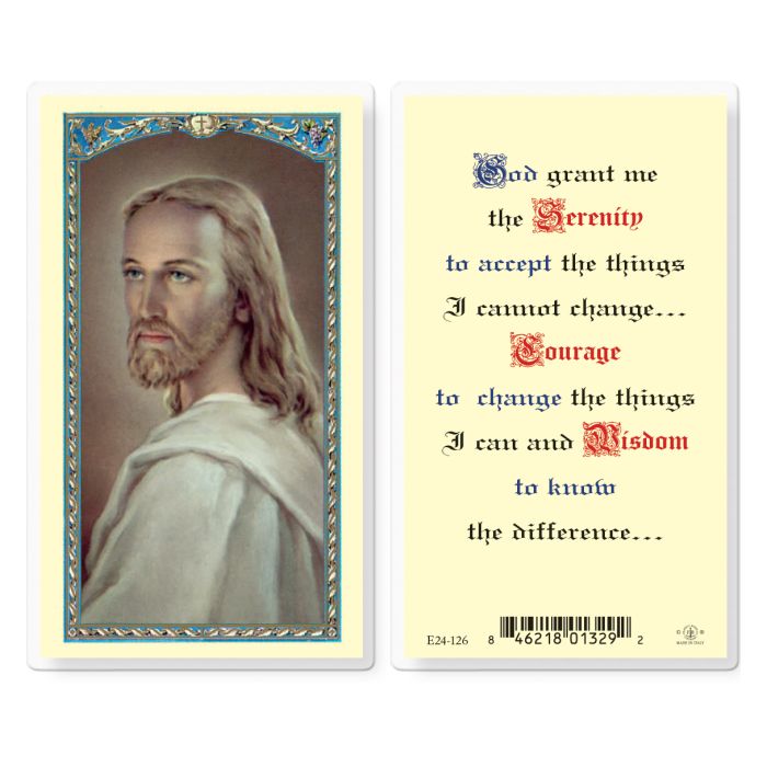 Holy Card - Laminated - Serenity Prayer, Head of Christ