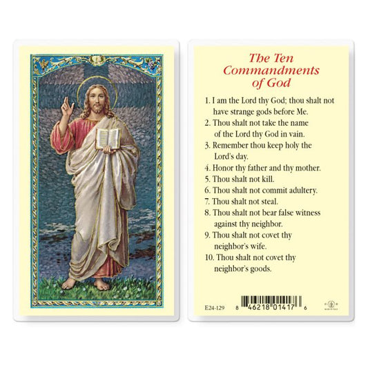 Holy Card - Laminated - Ten Commandments