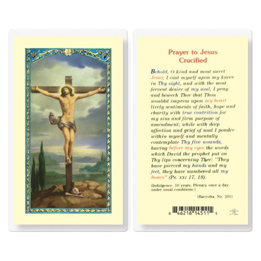 Holy Card - Laminated - E24-135 Prayer To Jesus Crucified