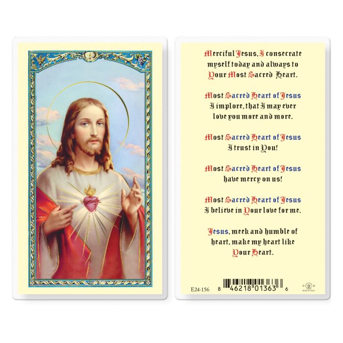 Holy Card - Laminated - Sacred Heart of Jesus