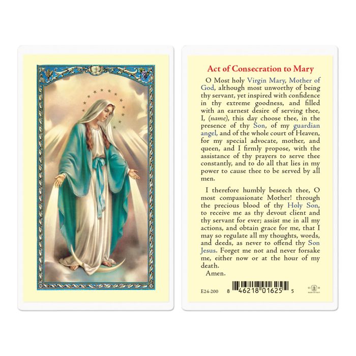 Holy Card - Laminated - E24-200 Act of Consecration to Mary