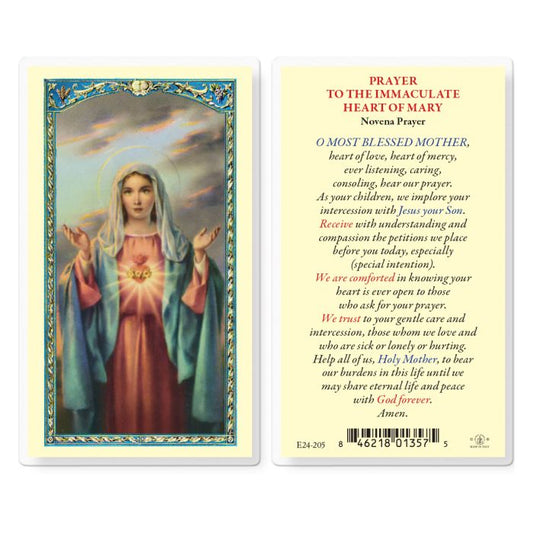 Holy Card - Laminated - Immaculate Heart of Mary Novena