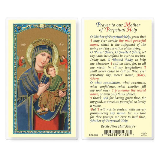 Holy Card - Laminated - Mary Mother, Mother Of Perpetual Help