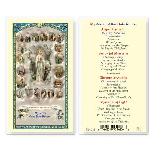 Holy Card - Laminated - Mysteries of the Rosary