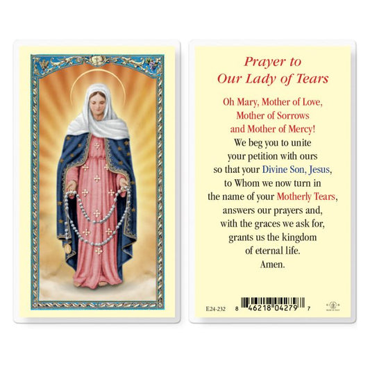 Holy Card - Laminated - Our Lady of Tears