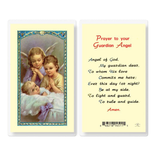 Holy Card - Laminated - Guardian Angels Angel of God