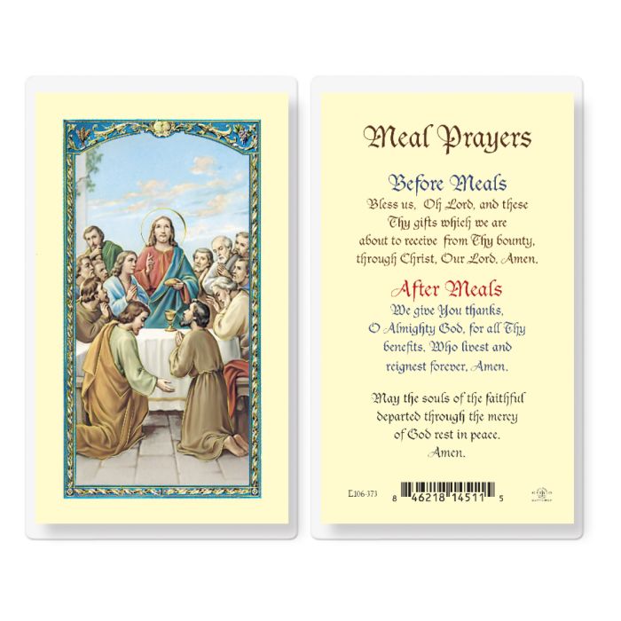 Holy Card - Laminated - Meal Prayers