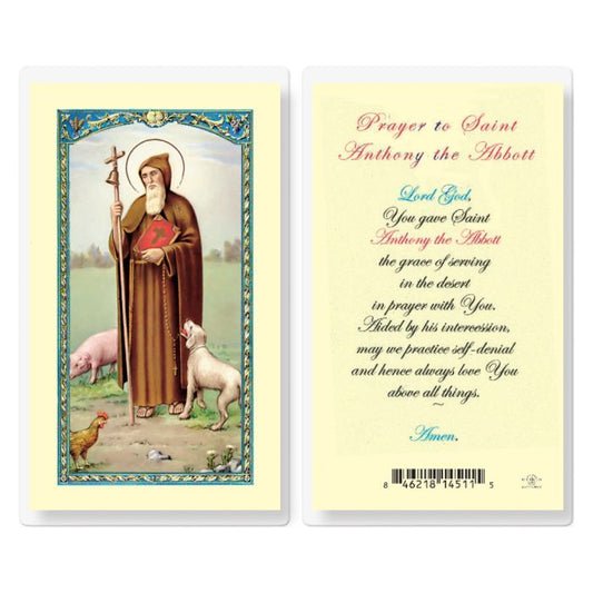 Holy Card - Laminated - 800-420 Prayer to the Saint Anthony Abbot