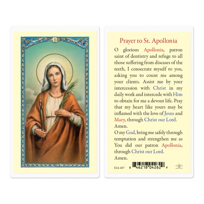 Holy Card - Laminated - Apollonia