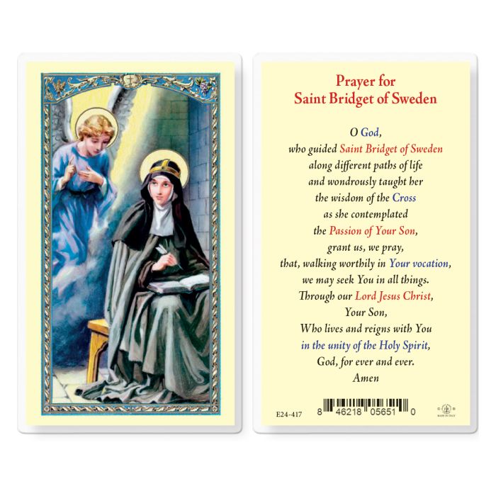 Holy Card - Laminated - Bridget of Sweden