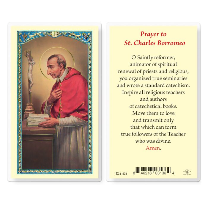 Holy Card - Laminated - E24-424 Charles Borromeo
