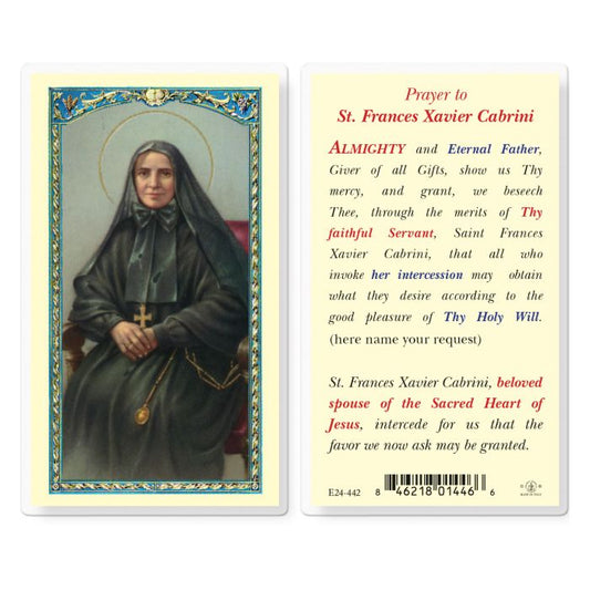 Holy Card - Laminated - Frances Xavier Cabrini