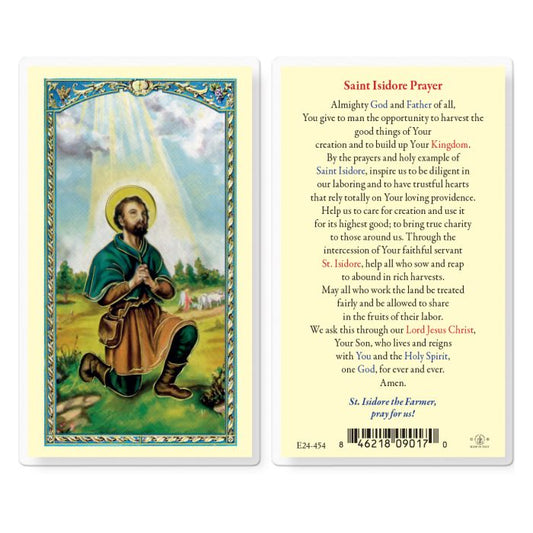 Holy Card - Laminated - Isidore the Farmer