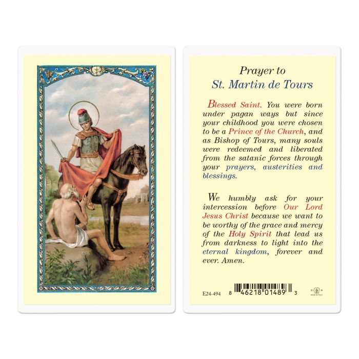 Holy Card - Laminated - E24-494 Martin De Tours