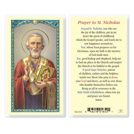 Holy Card - Laminated - Prayer to St Nicholas
