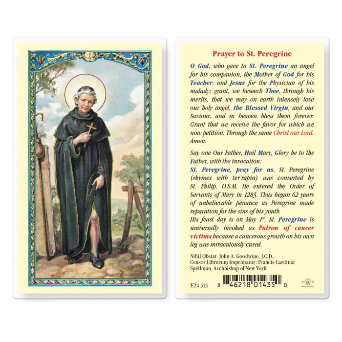 Holy Card - Laminated - Peregrine (Prayer to)