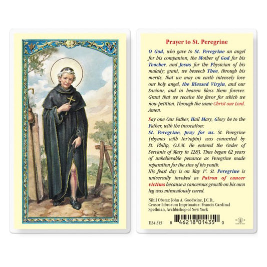 Holy Card - Laminated - Peregrine (Prayer to)
