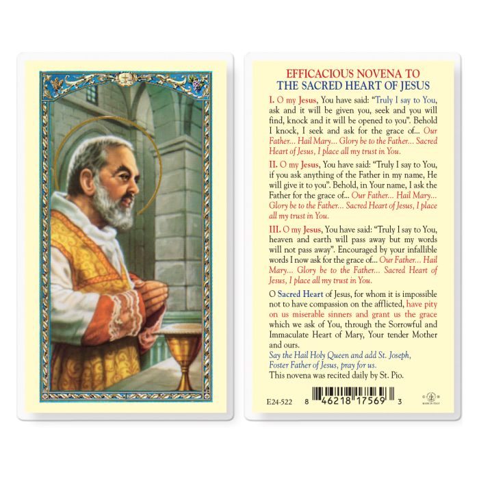 Holy Card - Laminated - Saint Pio Efficacious Novena