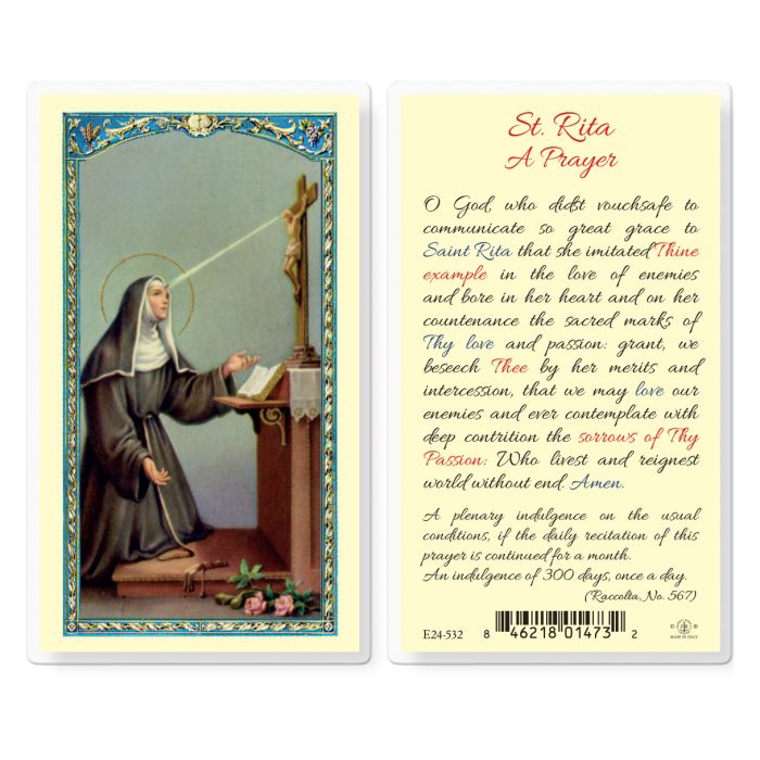 Holy Card - Laminated - Rita