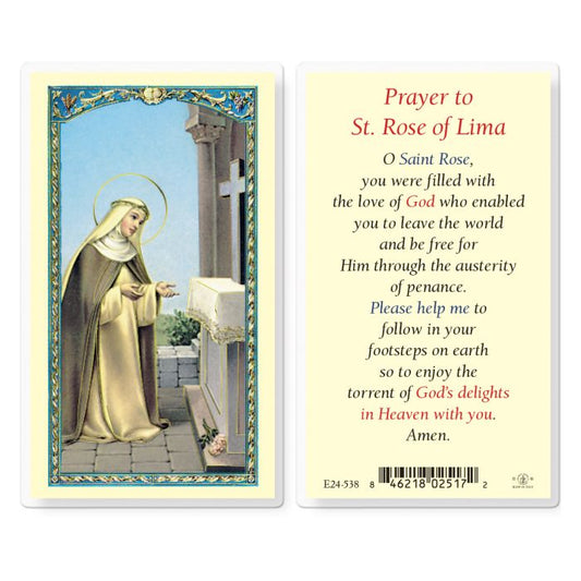 Holy Card - Laminated - Rose Of Lima