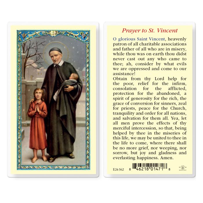 Holy Card - Laminated - St. Vincent De Paul