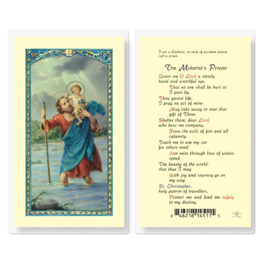 Holy Card - Laminated - 800-104 Christopher Motorist Prayer