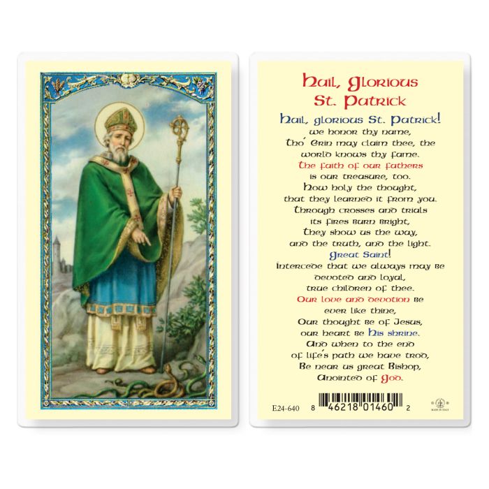 Holy Card - Laminated - Hail Glorious St Patrick