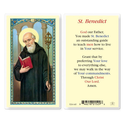 Holy Card - Laminated - St Benedict God Our Father