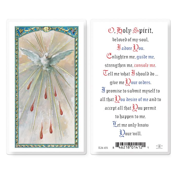 Holy Card - Laminated - Holy Spirit Prayer Confirmation