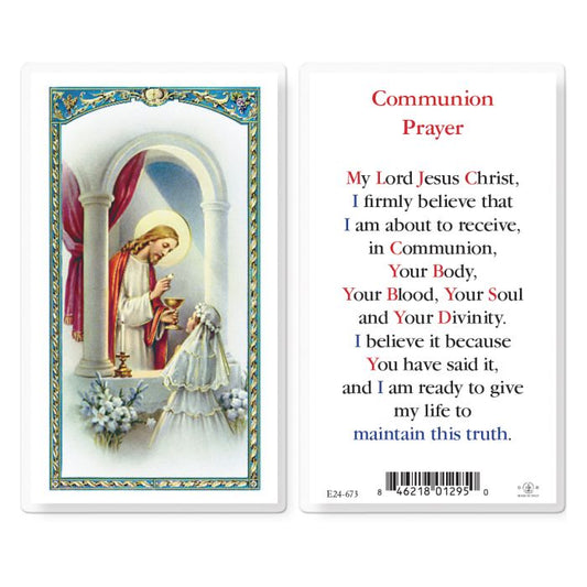 Holy Card - Laminated - First Holy Communion Girl
