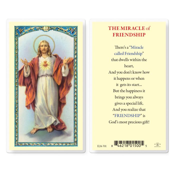 Holy Card - Laminated - The Miracle of Friendship