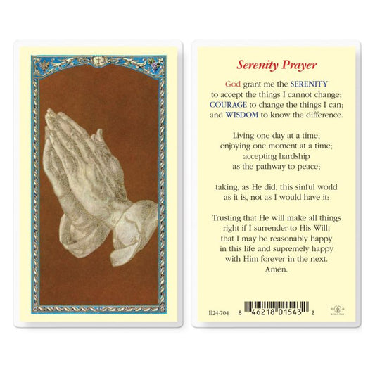 Holy Card - Laminated - Serenity Prayer with Long Version