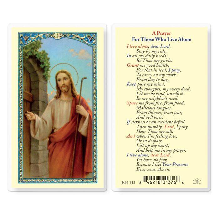Holy Card - Laminated - Prayer for Those Who Live Alone
