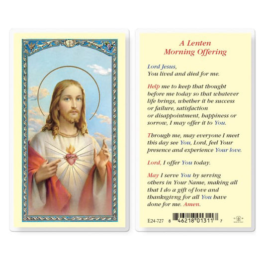 Holy Card - Laminated - A Lenten Morning Offering